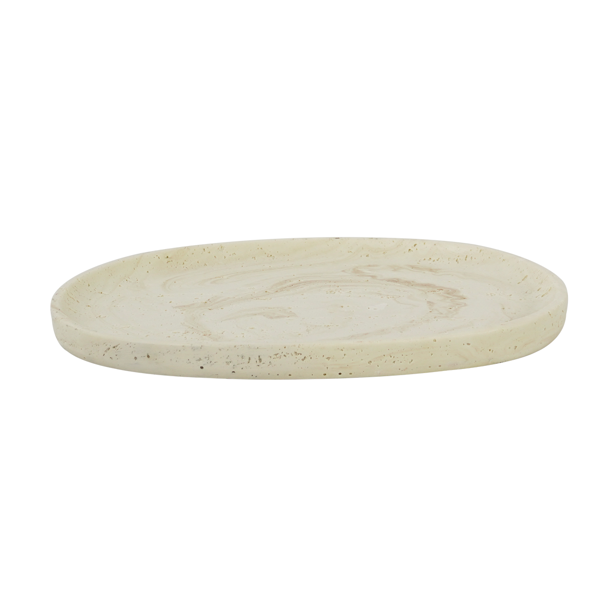 Oblong Resin Deco Tray Beige 29X2X21 cm