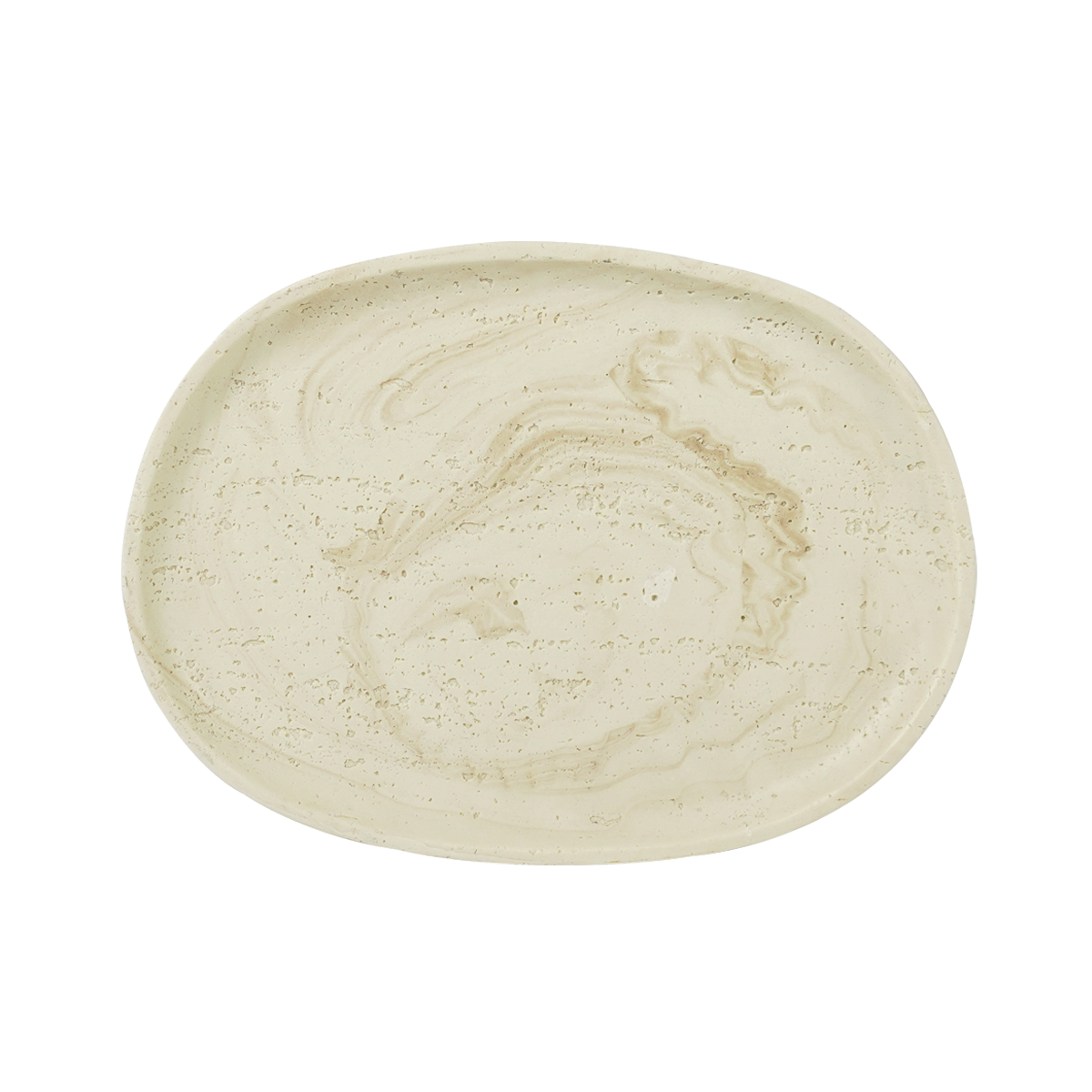 Oblong Resin Deco Tray Beige 29X2X21 cm