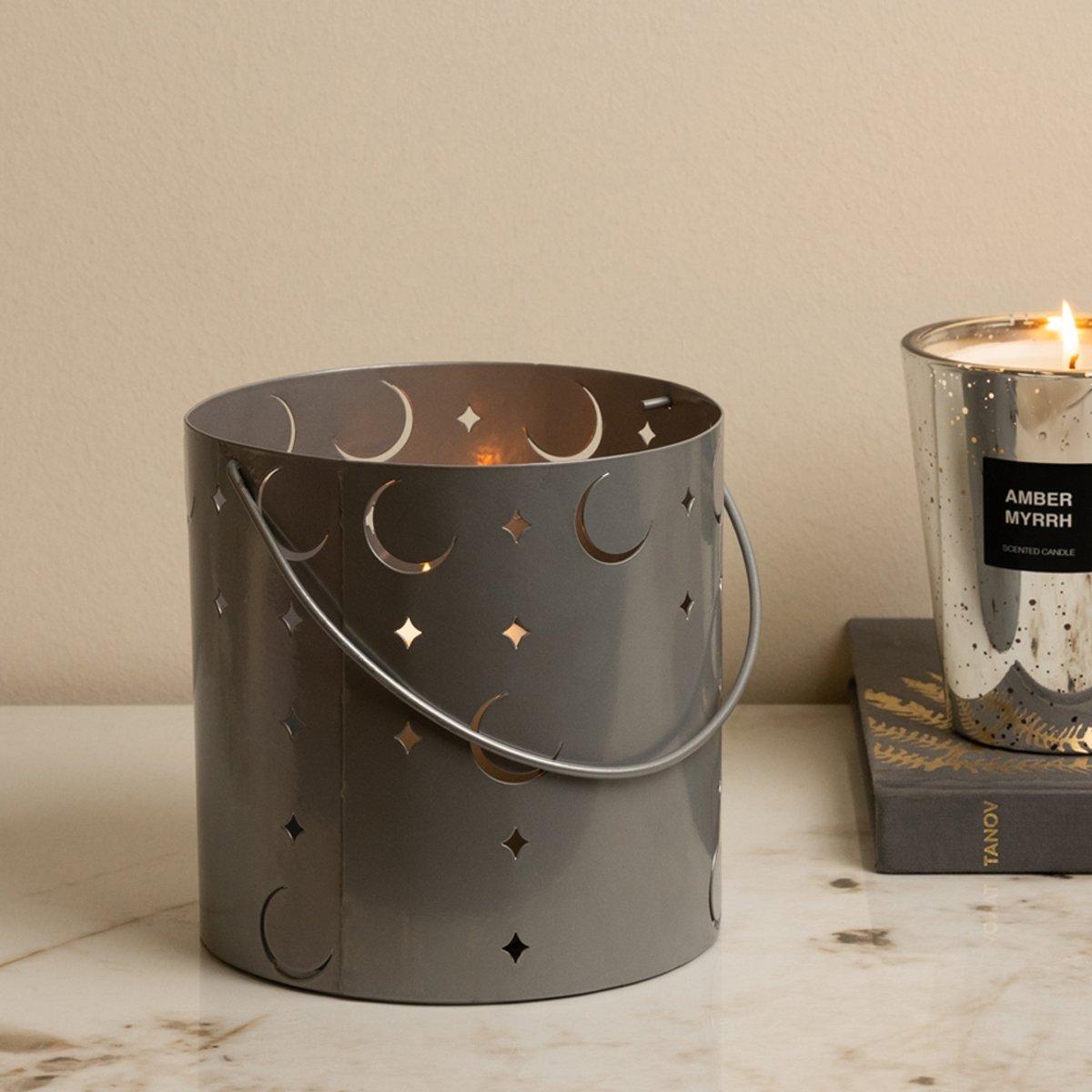 Gamrah Metal Lantern Silver 15X15 cm