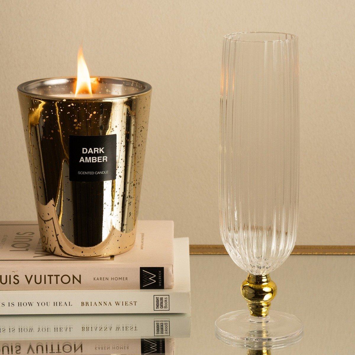 Sparkle Stem Glass Set 6Pcs Gold 6.5X6.5X20.5 cm