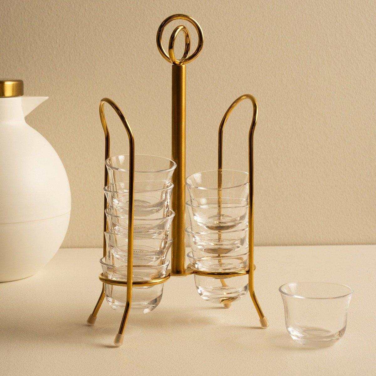 Zwei Glass Gahwa Set 11Pcs Gold