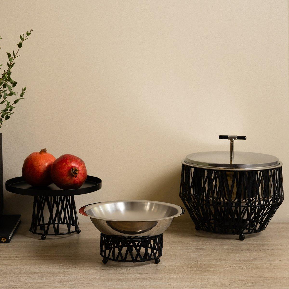 Ribbon Cake Stand Black 24 cm