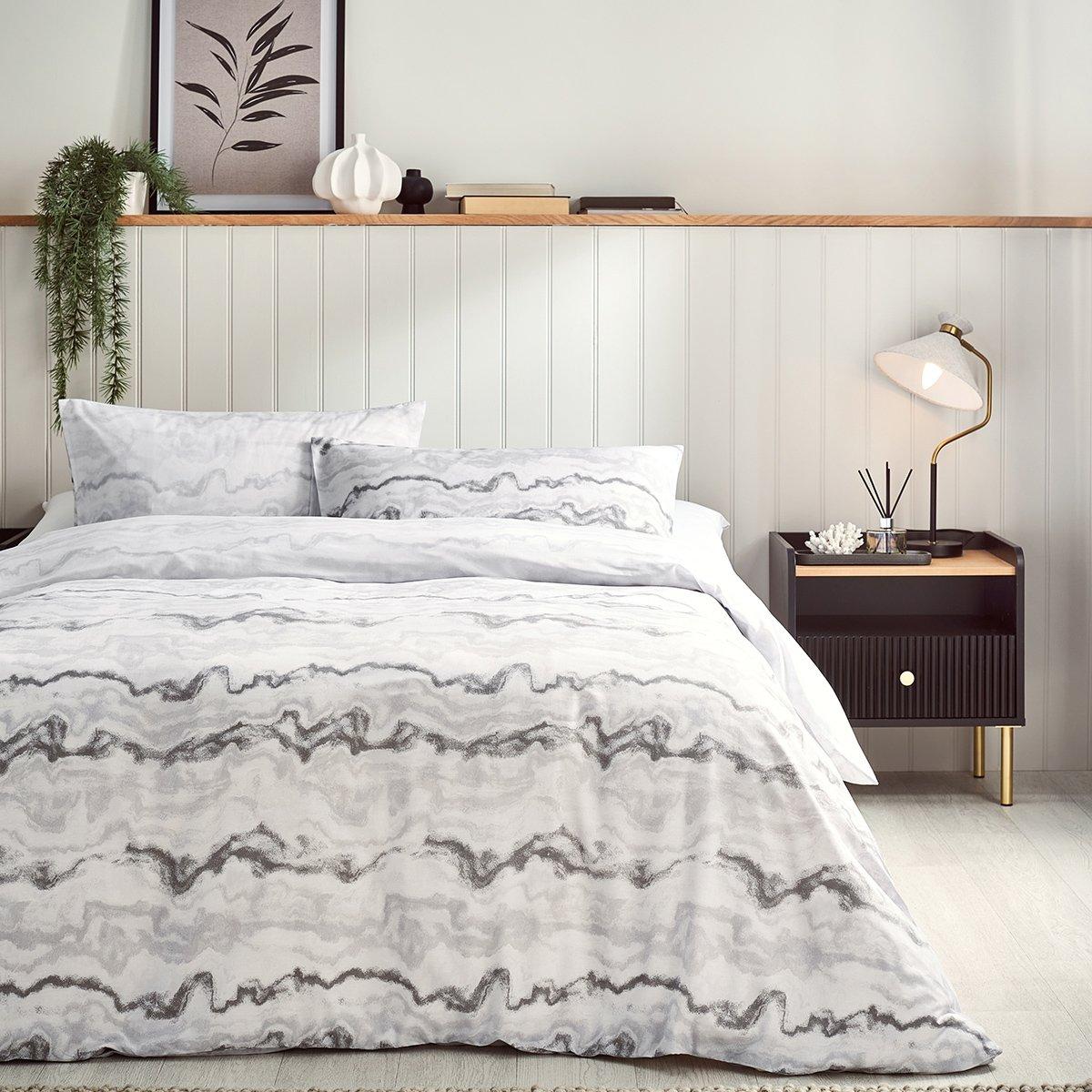 Zephyr Printed 3Pcs Duvet Cover Set Grey 200X200 cm 