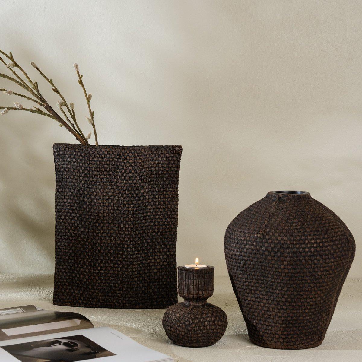 Feita Poly Vase Black 21X21X23.5 cm