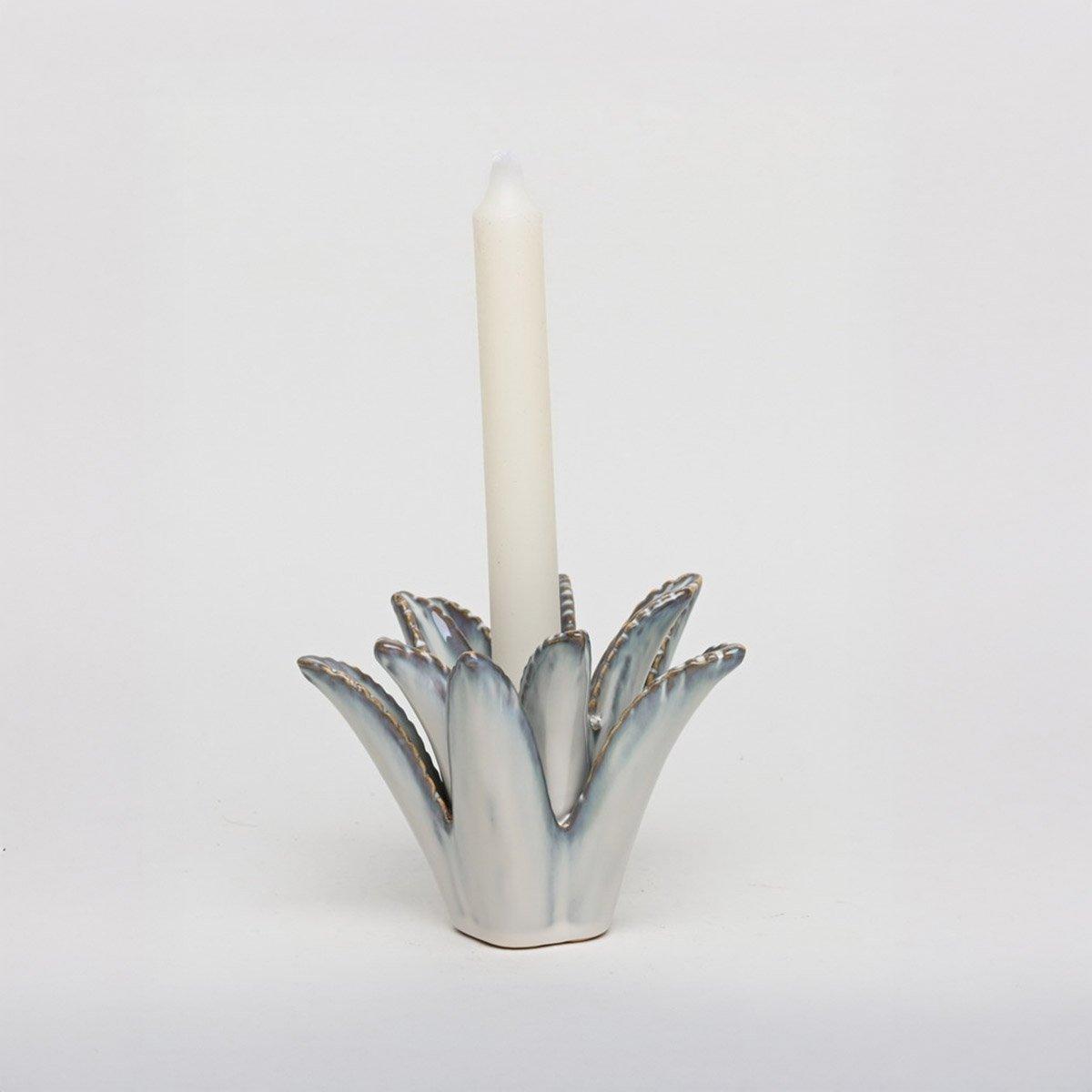 Aloe Vera Candle Holder Beige 13.5X12.2X10.5 cm