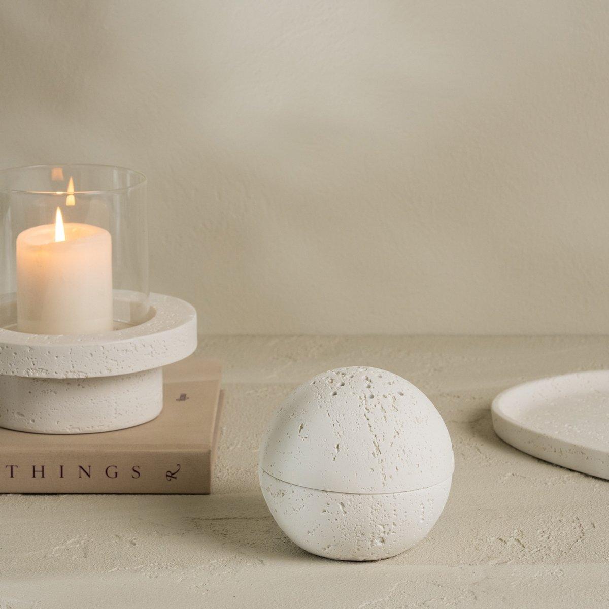 Bella Candle Holder White 15.5X15.5X17 cm