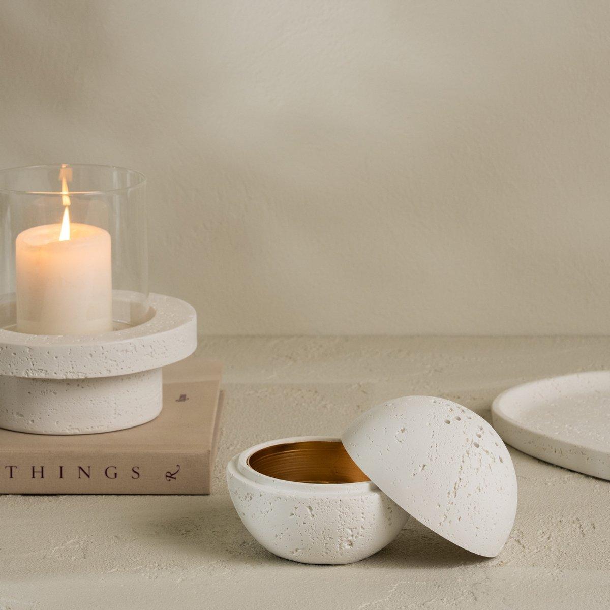 Bella Candle Holder White 15.5X15.5X17 cm