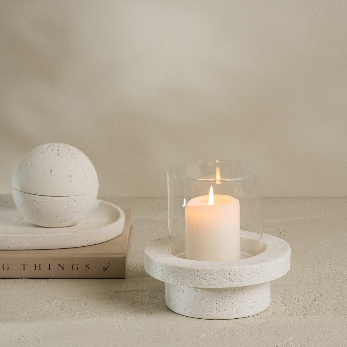 Bella Candle Holder White 15.5X15.5X17 cm