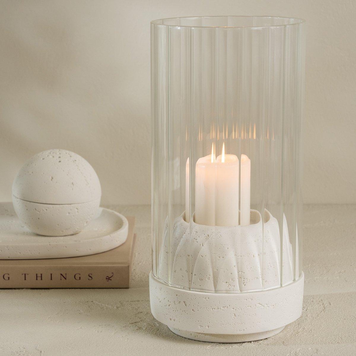 Foggy Candle Holder White 15X15X30.5 cm
