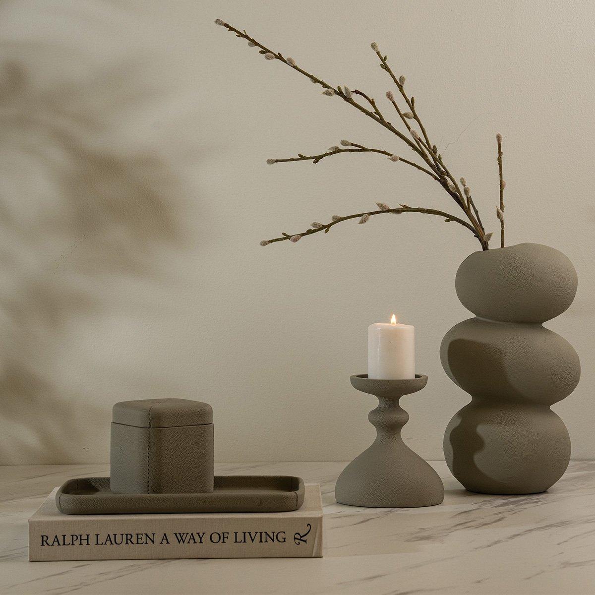 Wicks Candle Holder Brown 13.5X10.5X15.5 cm