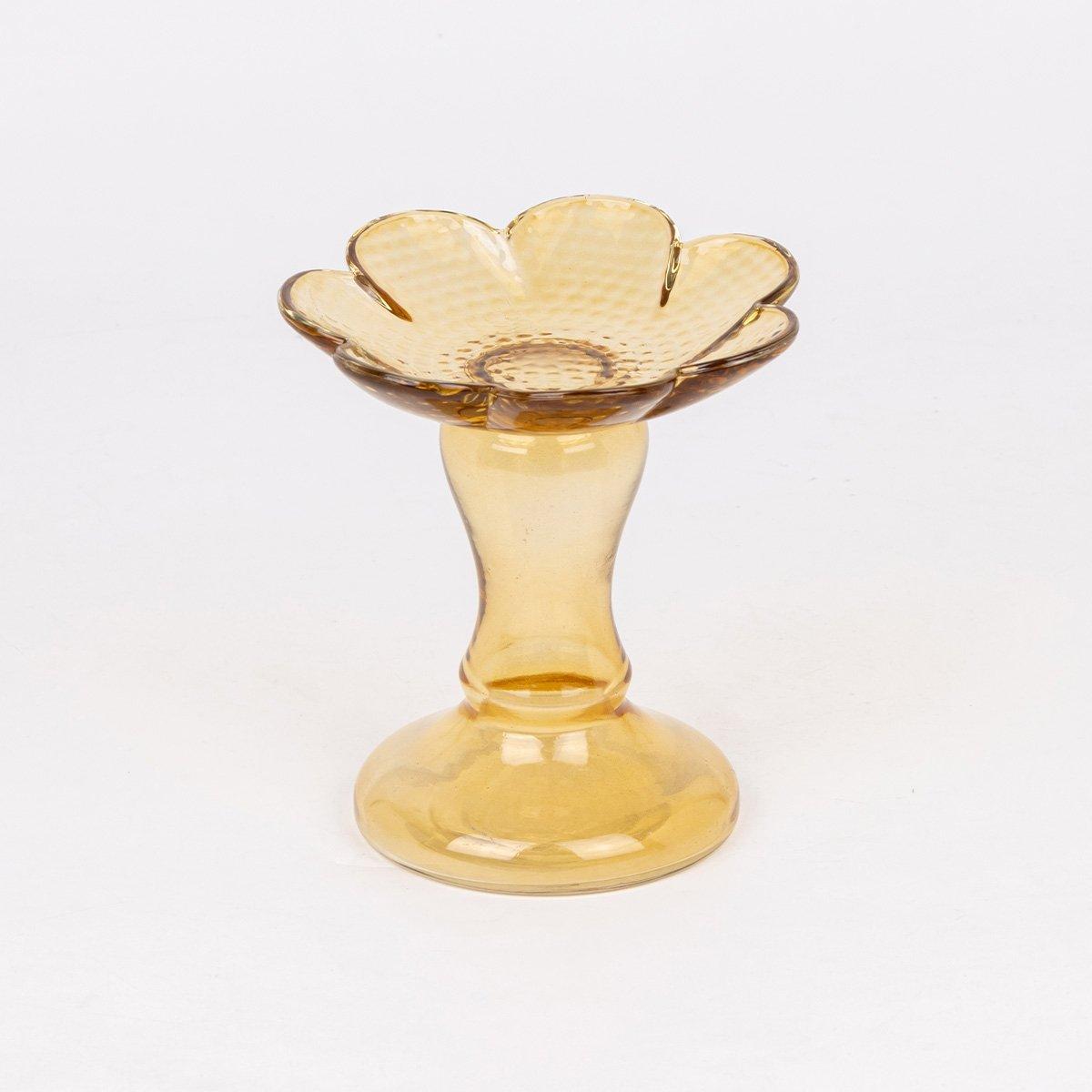 Lily Glass Candle Holder Brown 12.5X12.5X14.5 cm