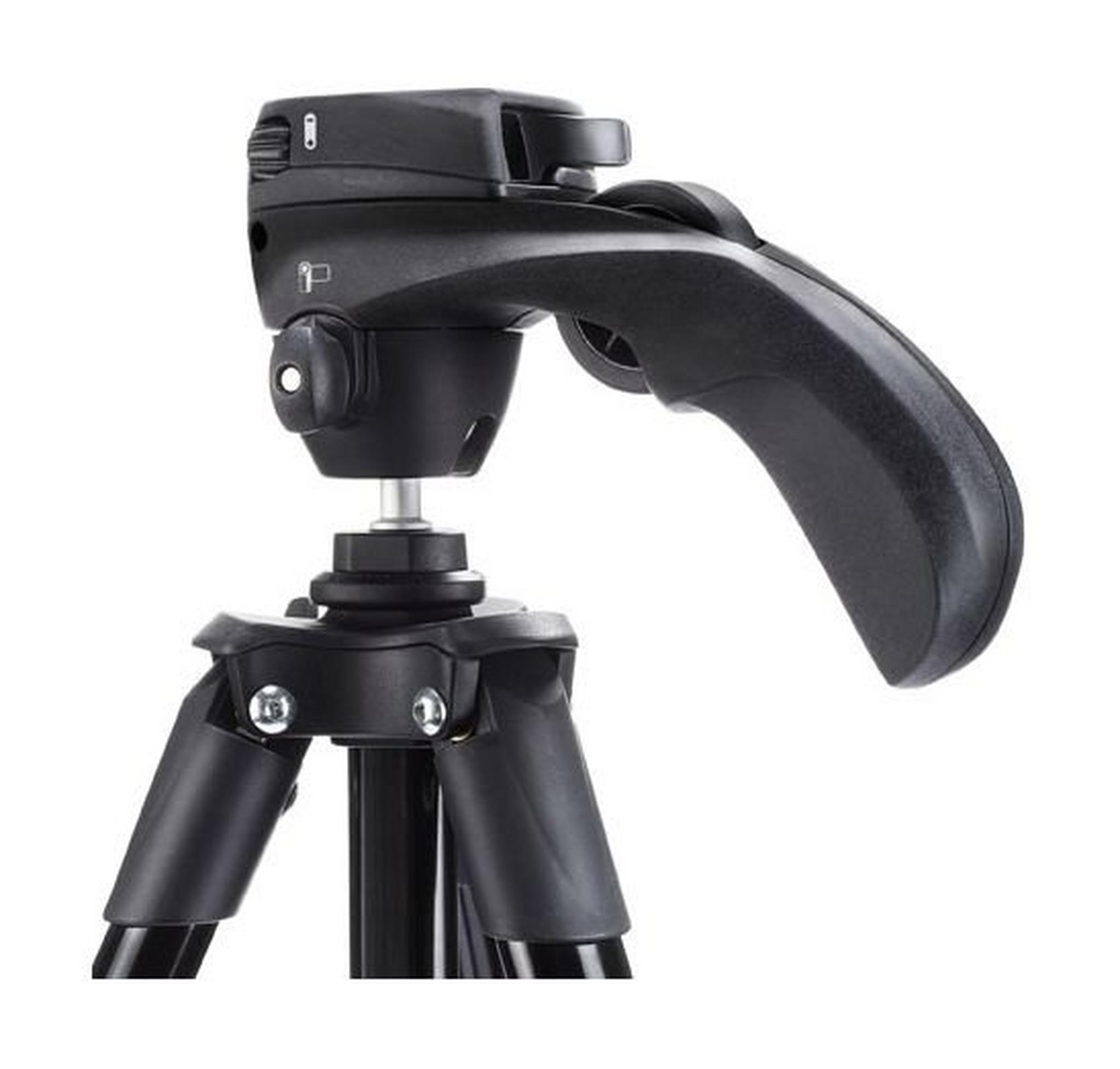 حامل كاميرا ثلاثي مدمج مع عصا تحكم من مانفروتو – ارتفاع ١٥٥ سم – أسود (MKCOMPACTACN-BK)