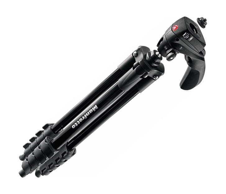 حامل كاميرا ثلاثي مدمج مع عصا تحكم من مانفروتو – ارتفاع ١٥٥ سم – أسود (MKCOMPACTACN-BK)