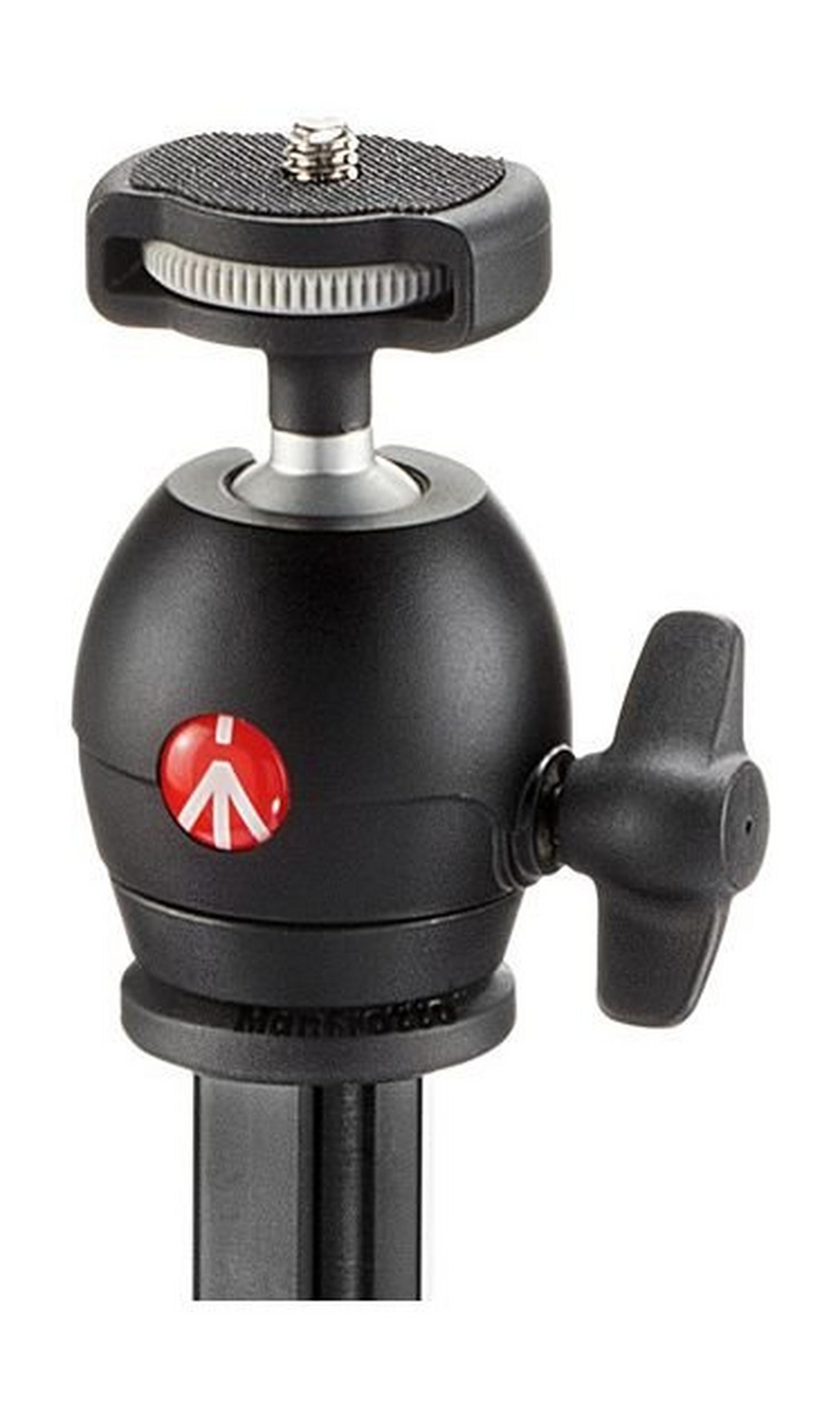 حامل كاميرا ثلاثي مع رأس كروي مدمج وخفيف الوزن من مانفروتو – ارتفاع ١٣١ سم – أسود (MKCOMPACTLT-BK)