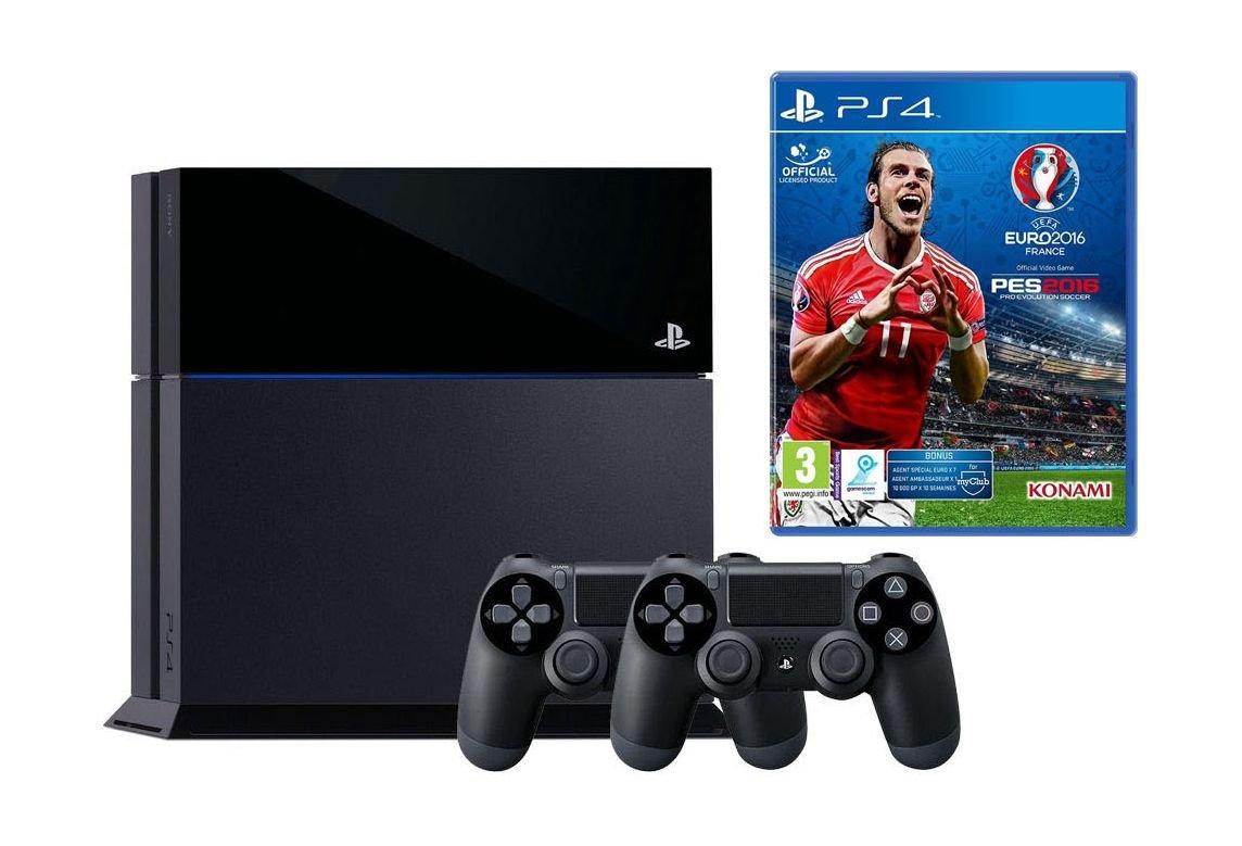 Sony PlayStation 4 500GB Console + 2 Controllers + Euro 2016 PS4 Game