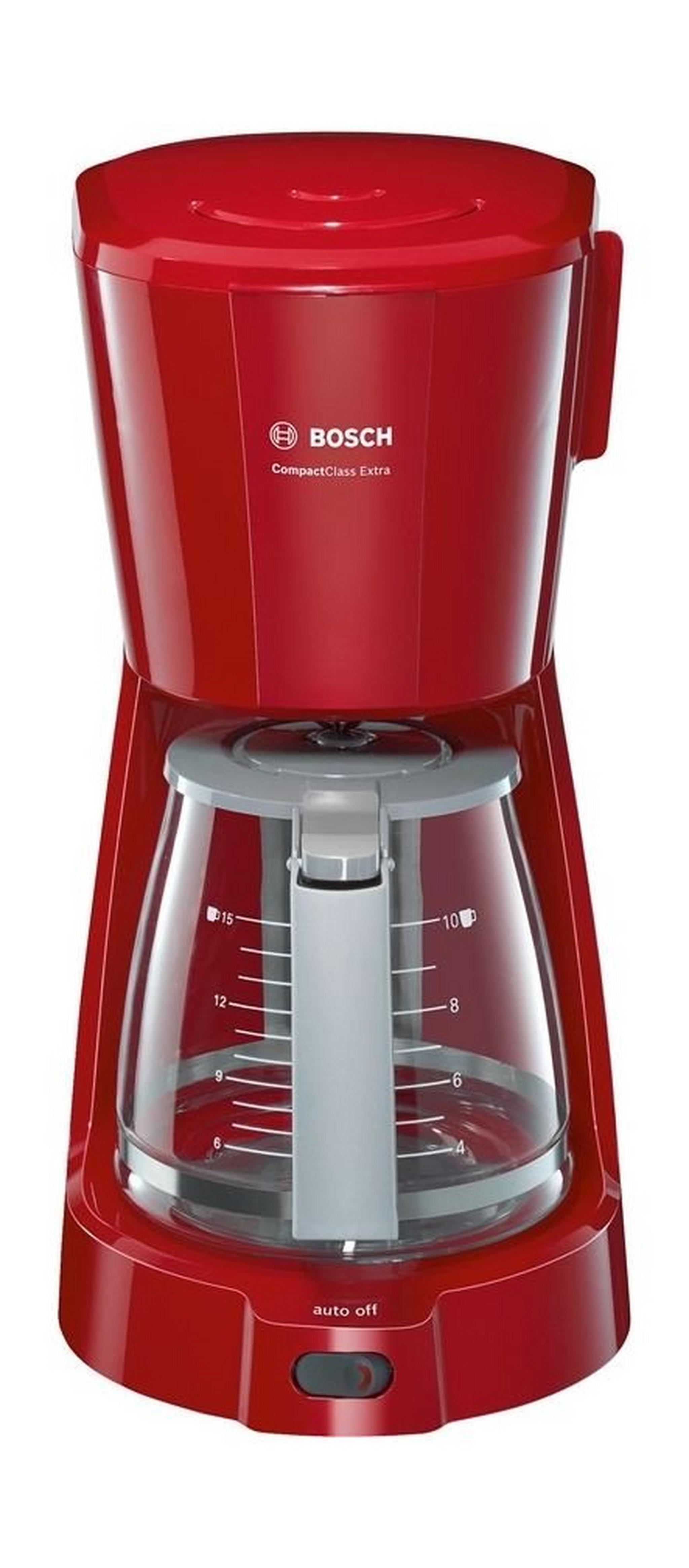ماكينة تحضير القهوة فلتر كومباكت كلاس اكسترا من بوش، قدرة 1100 وات، سعة 1.25 لتر، TKA3A034GB – احمر