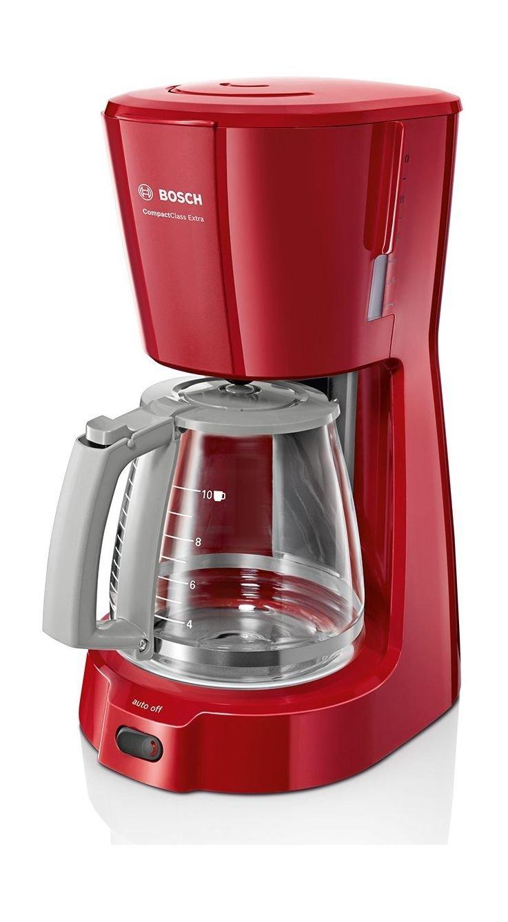 Bosch Filter CompactClass Extra Coffee Machine, 1100W, 1.25 L, TKA3A034GB – Red