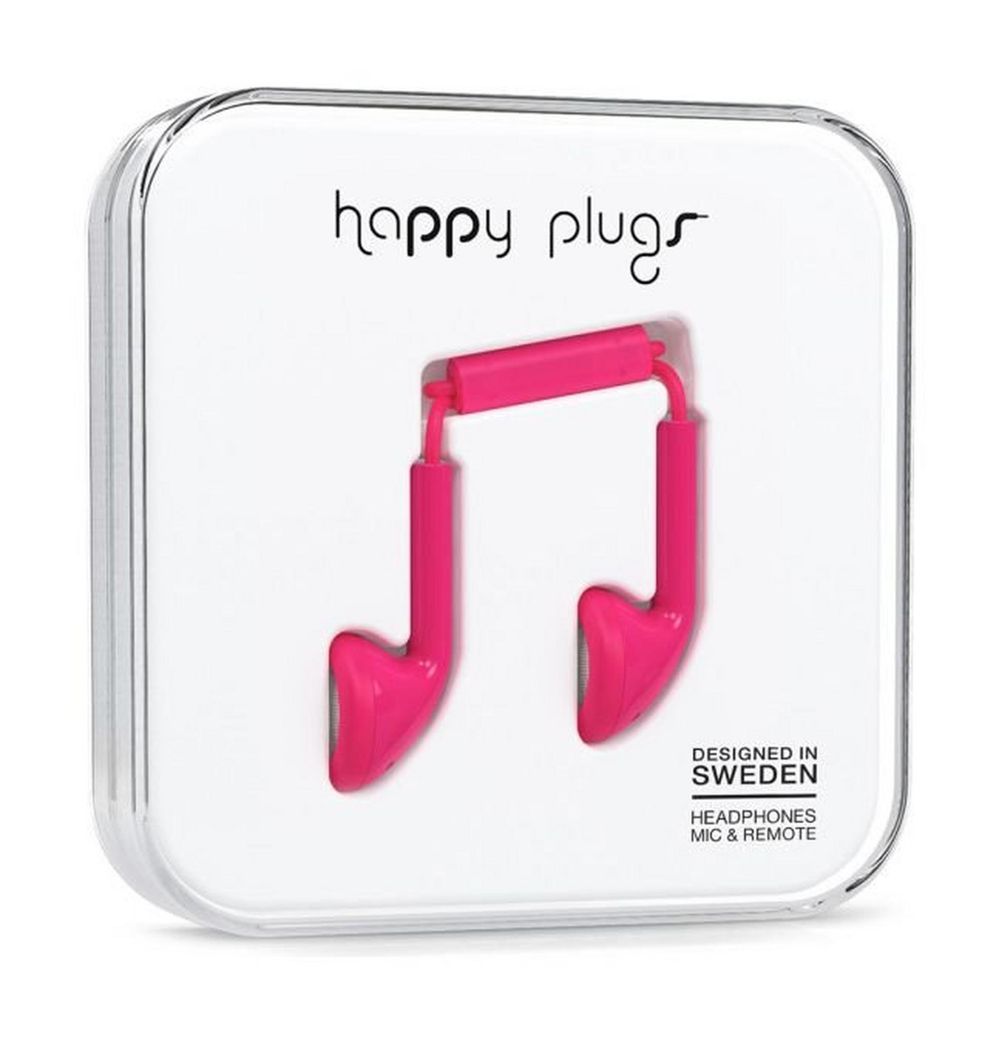 Happy Plugs Earbud Wired Earphones (HP-7709) - Cerise PInk