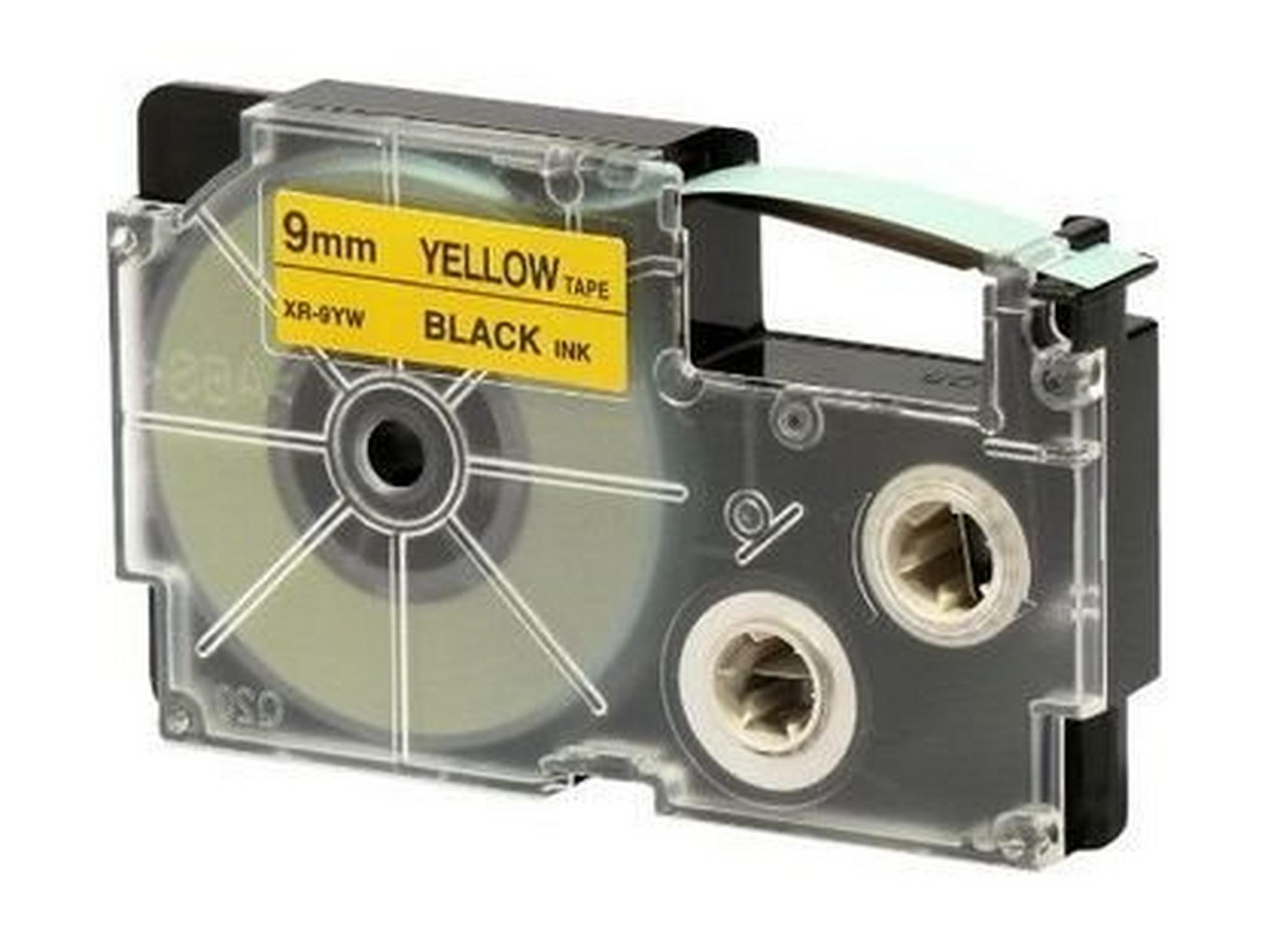 Casio 9mm Black-On-Yellow Standard Label Tape (XR-9YW1)