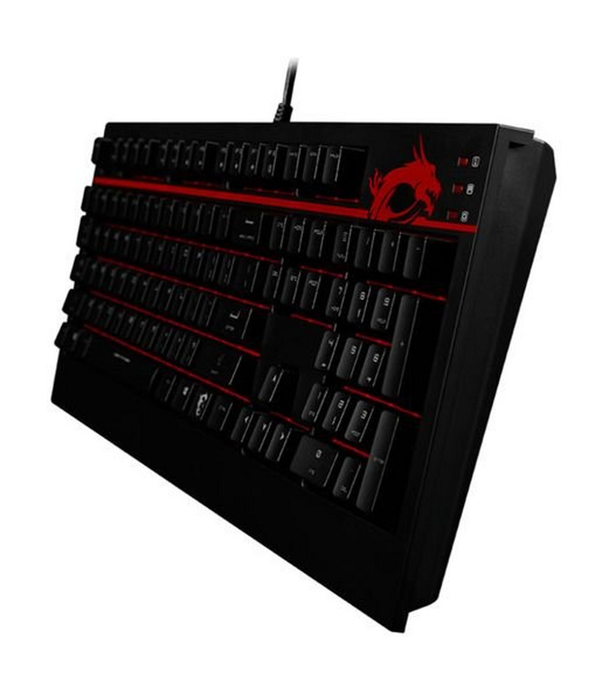 لوحة مفاتيح ألعاب ميكانيكية مع إضاءة خلفية من إم إس آي - أسود (GK-701)
