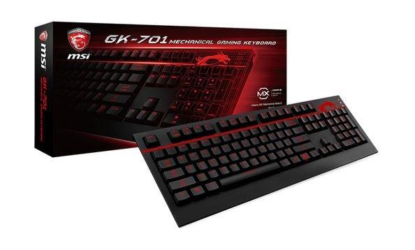 لوحة مفاتيح ألعاب ميكانيكية مع إضاءة خلفية من إم إس آي - أسود (GK-701)