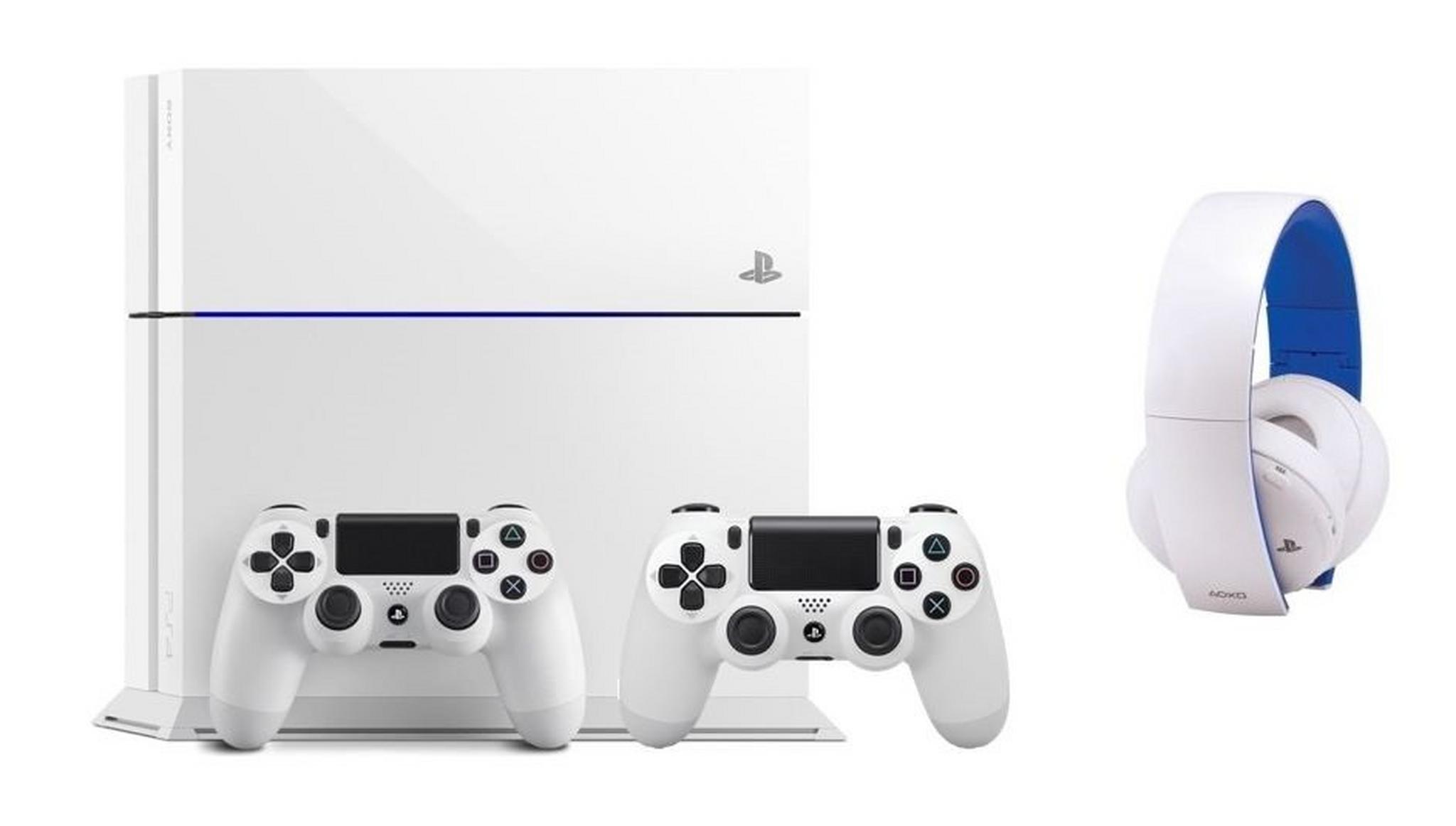 Sony PS4 500GB Console - White + 2 Controllers and Headset