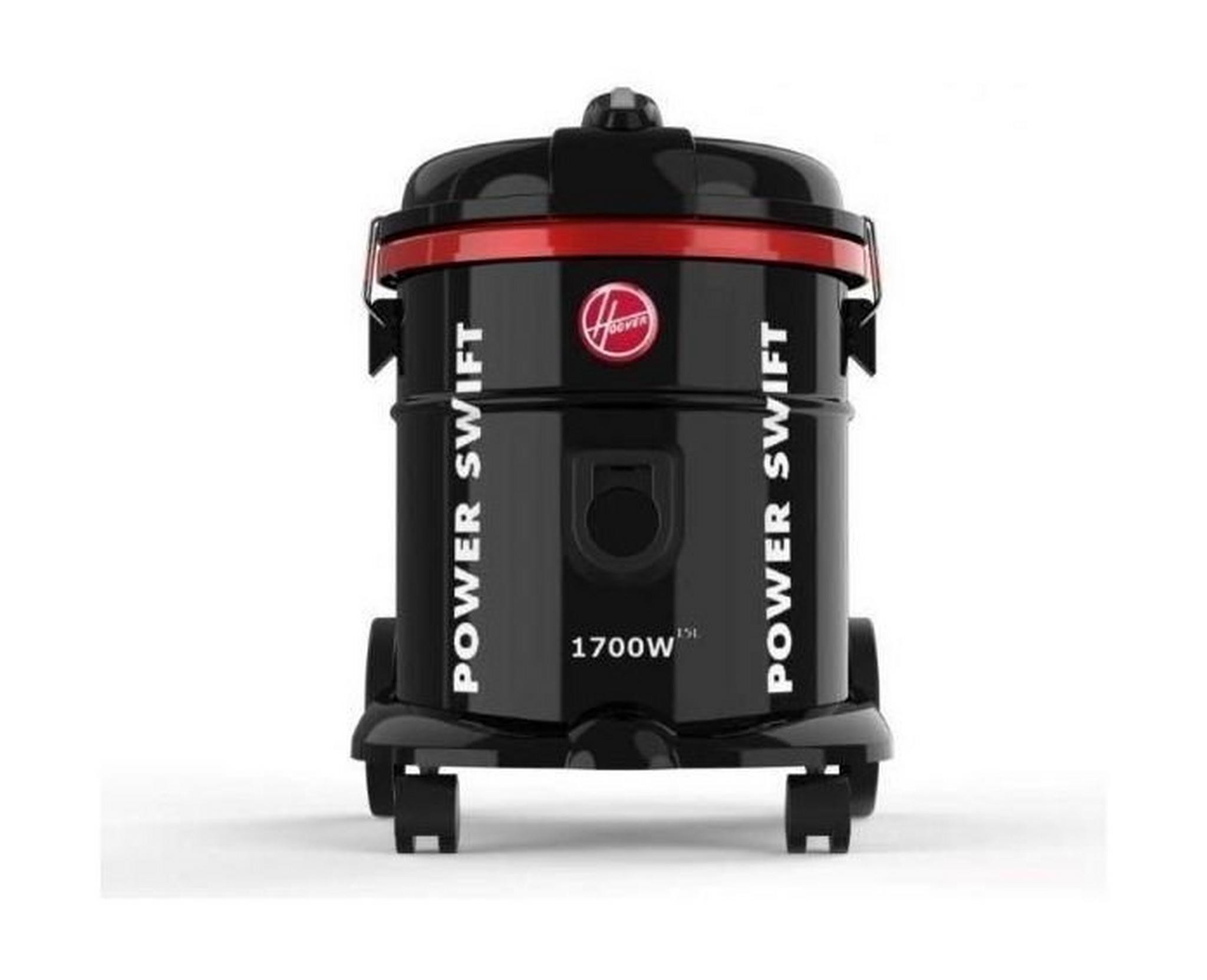 Hoover Power Swift Drum Vacuum Cleaner, 1700 W, 15 liters, HT85-T0-ME - Black