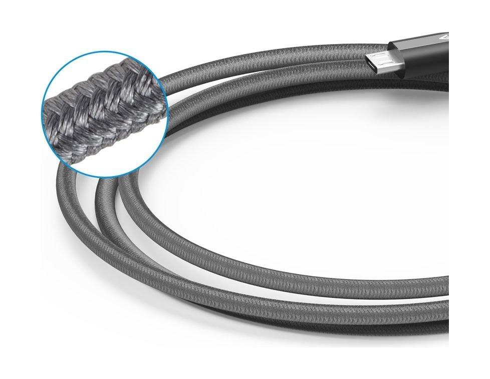 Anker PowerLine + 0.9 Meter Micro-USB Cable (A8142HA1) - Grey