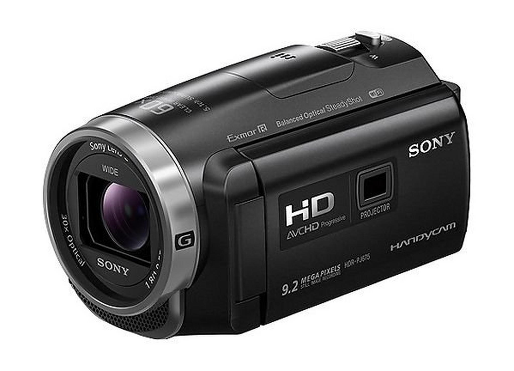كاميرا الفيديو المحمولة كاملة الوضوح من سوني - سعة تخزين ٣٢ جيجابايت وبروجيكتور مدمج (HDR-PJ675)