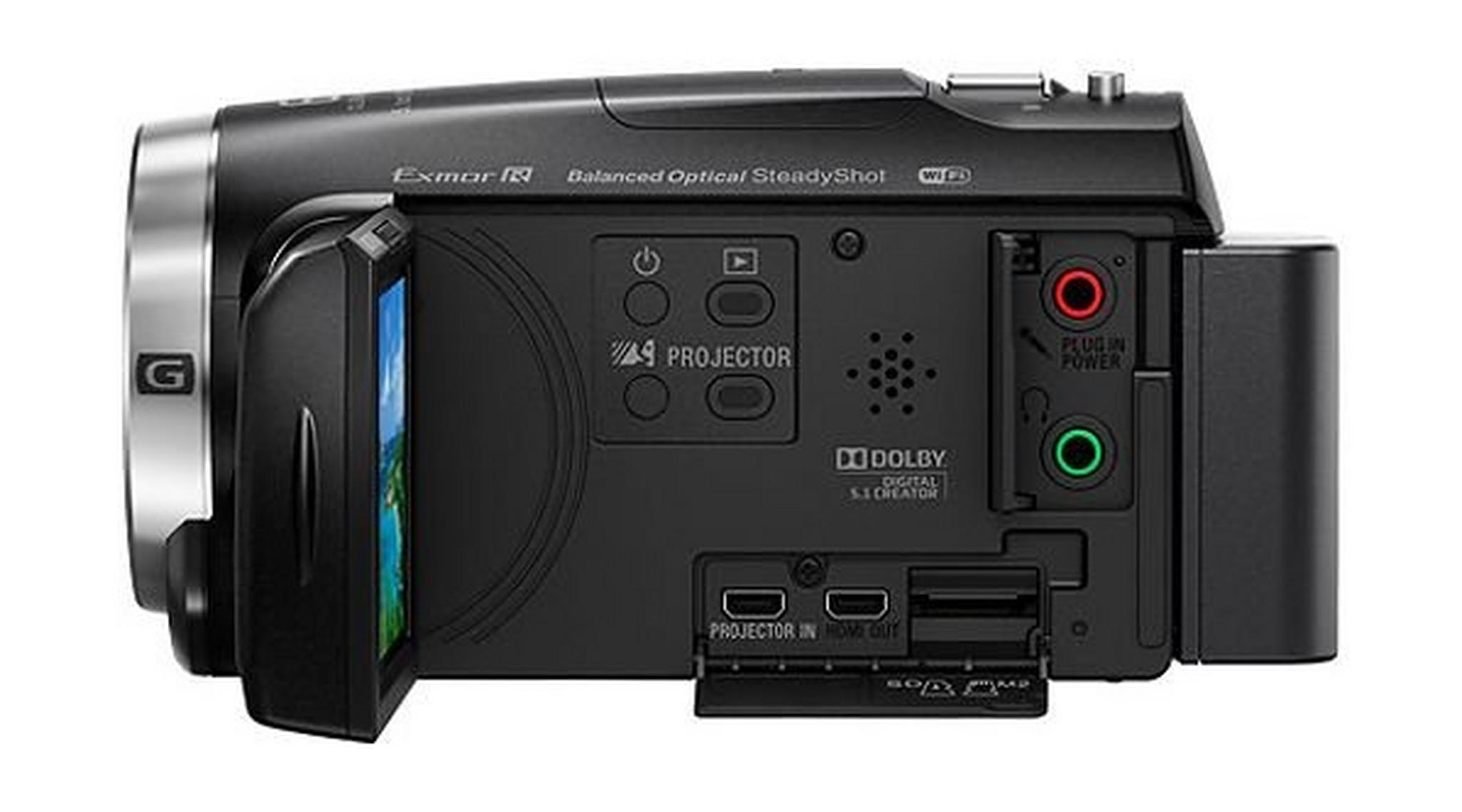 كاميرا الفيديو المحمولة كاملة الوضوح من سوني - سعة تخزين ٣٢ جيجابايت وبروجيكتور مدمج (HDR-PJ675)