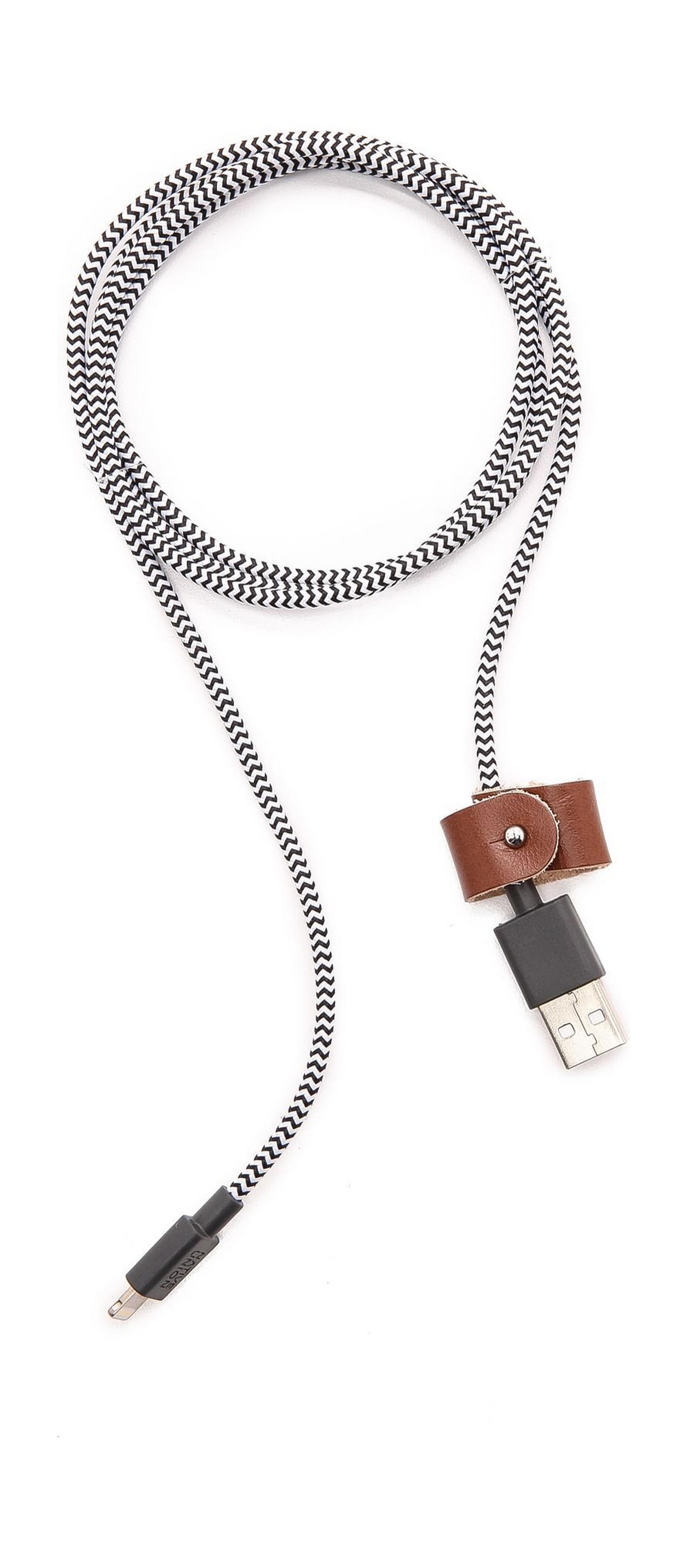 Native Union Belt Lighting To USB Cable – 1.2M – Zebra