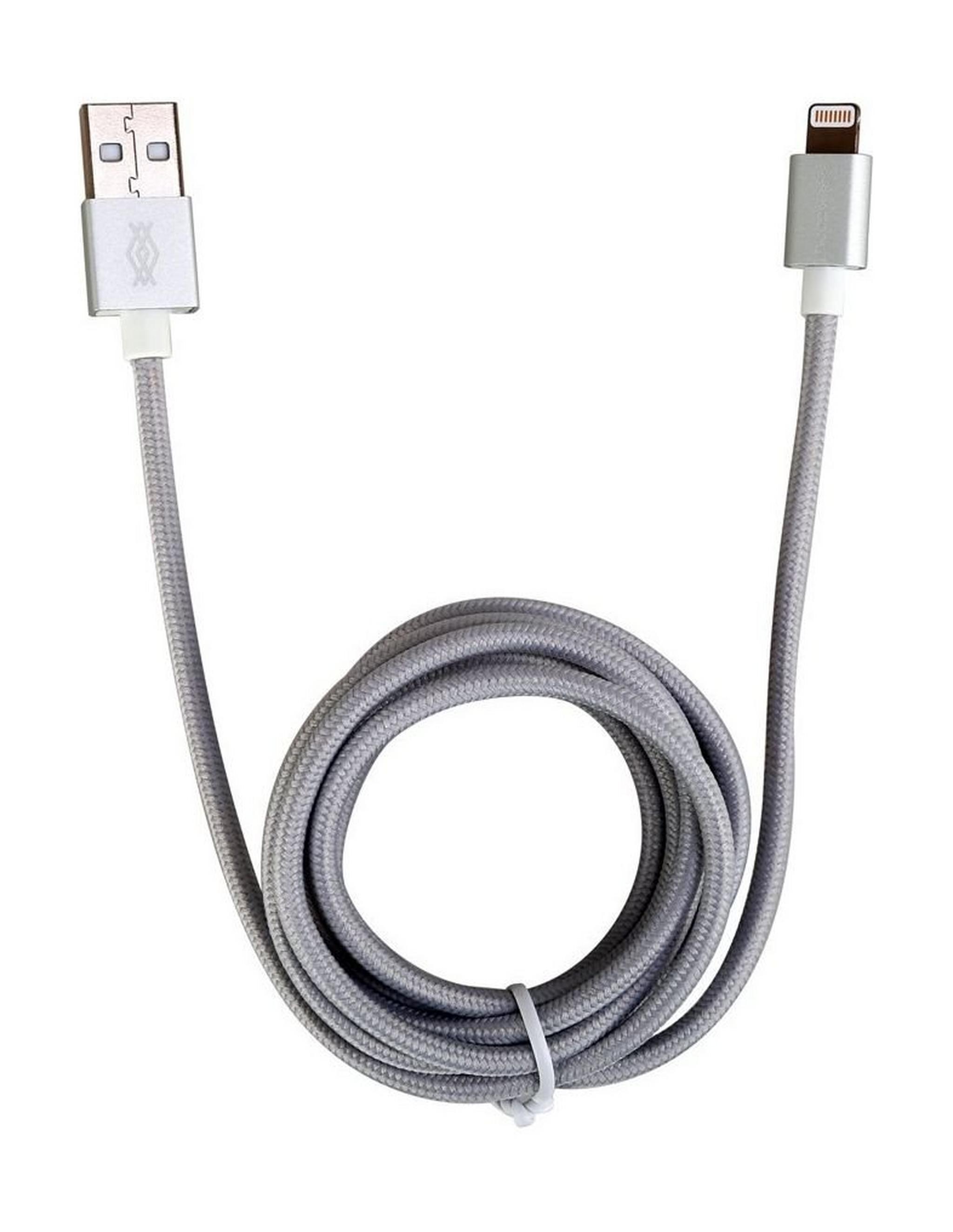 X-Doria Braided USB to Lightning Cable (448871) - Silver