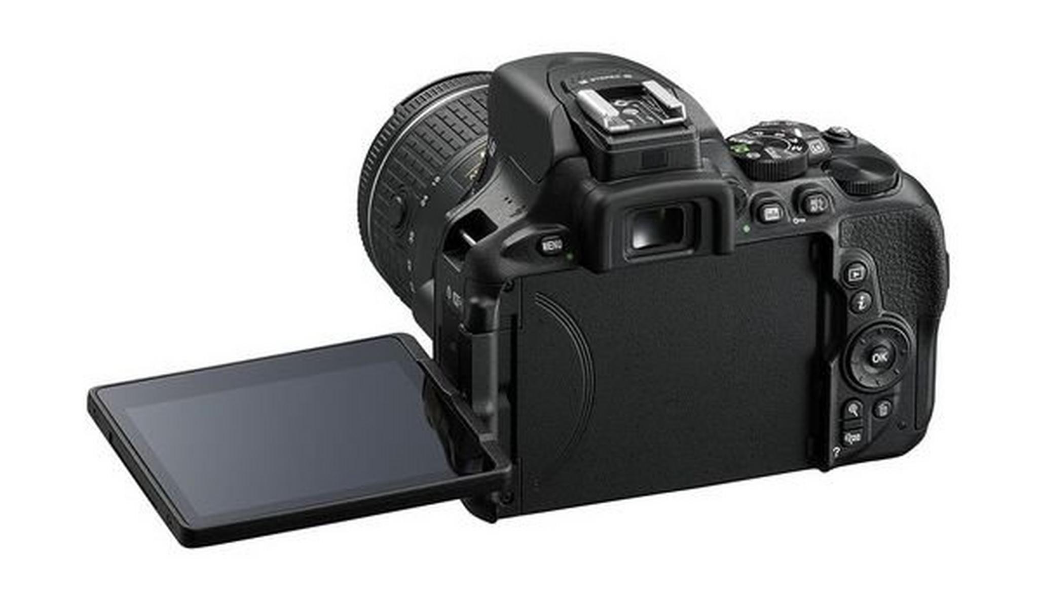 كاميرا نيكون الرقمية دي٥٦٠٠ - ٢٤,٢ ميجابكسل - واي فاي مع عدسة دي إكس ١٨-٥٥ ملم بفتحة إف / ٣,٥ - ٥,٦ جي في آر - أسود