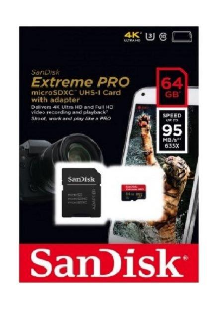 Sandisk Extreme Pro 4K UHS-I MSD 64GB 95MB/S Memory Card