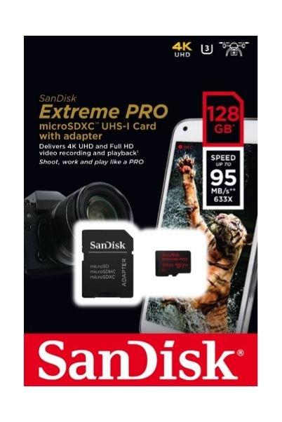 Sandisk Extreme Pro 4K UHS-I MSD 128GB 95MB/S Memory Card