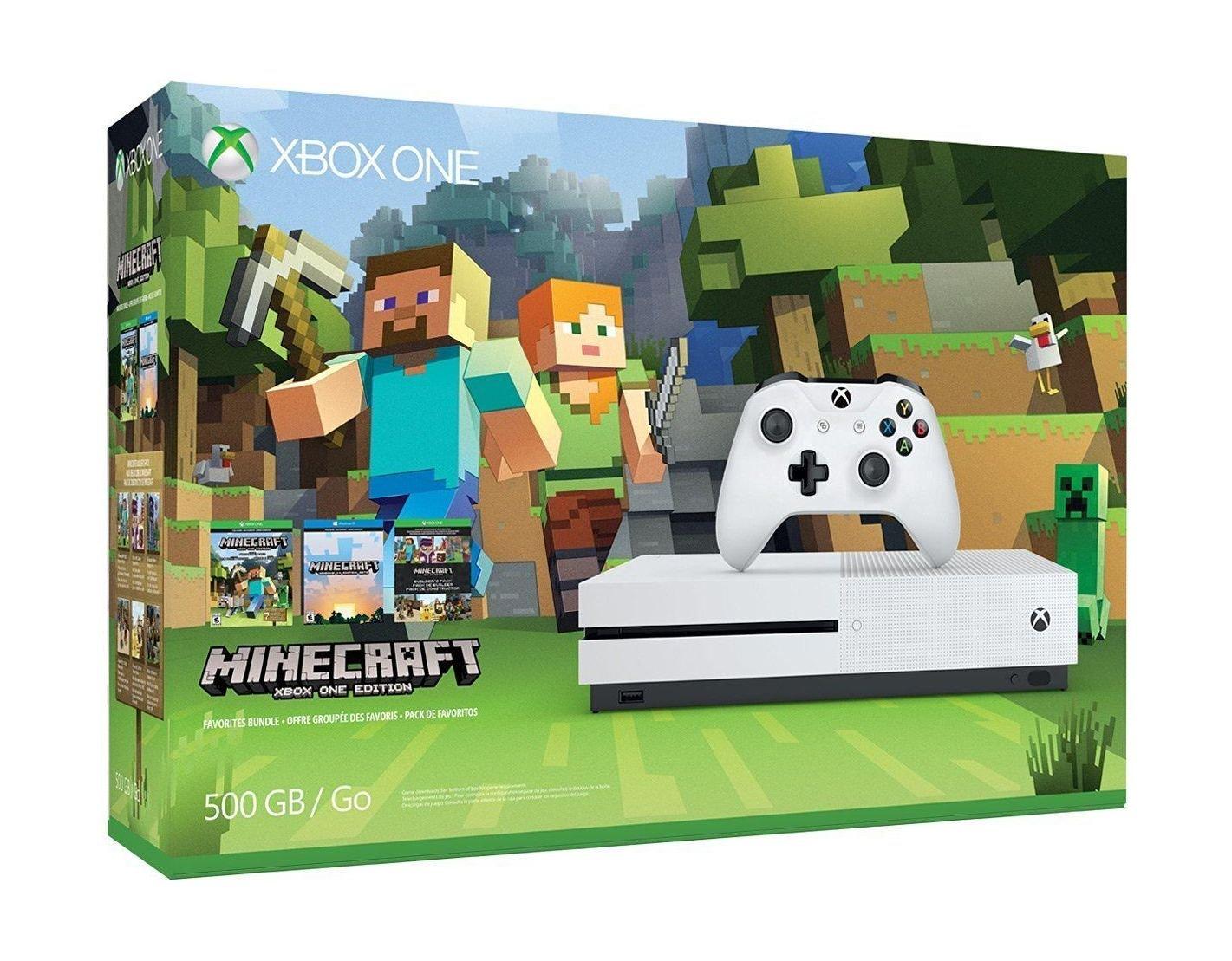 Microsoft Xbox One Slim 500 GB Console + Minecraft Game + 3 Months Gold Membership (ZQ9-00067+3LM) - White
