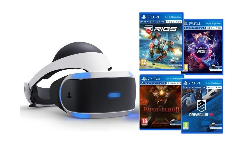 Sony PlayStation VR Headset + 4 PS4 Games