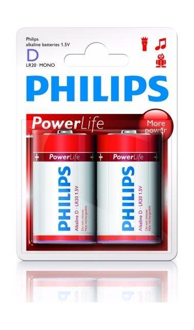 Philips Alkaline Battery D - Pack of 2