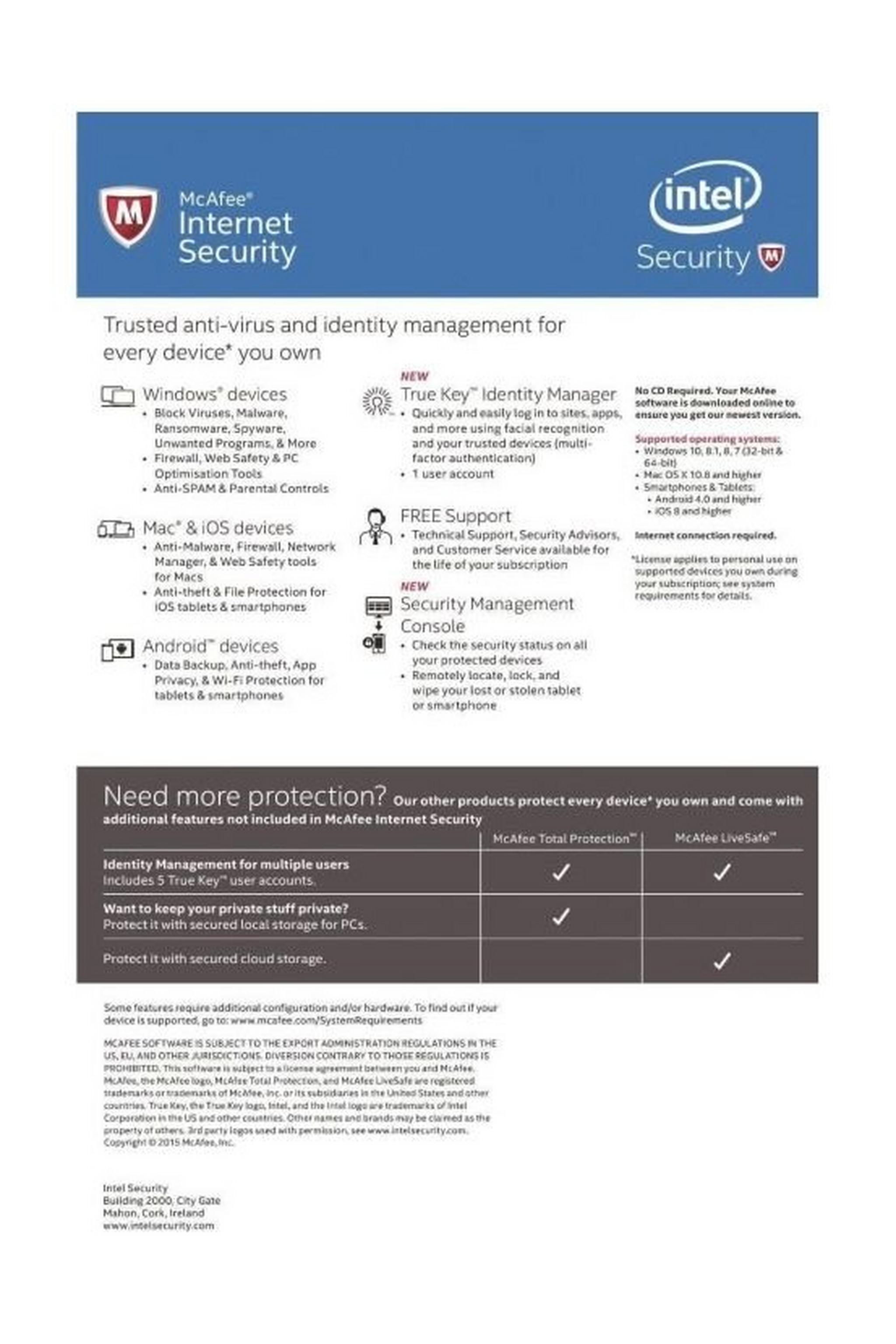McAfee Internet Security for Unlimited Devices (MIS16UEC9RAO)