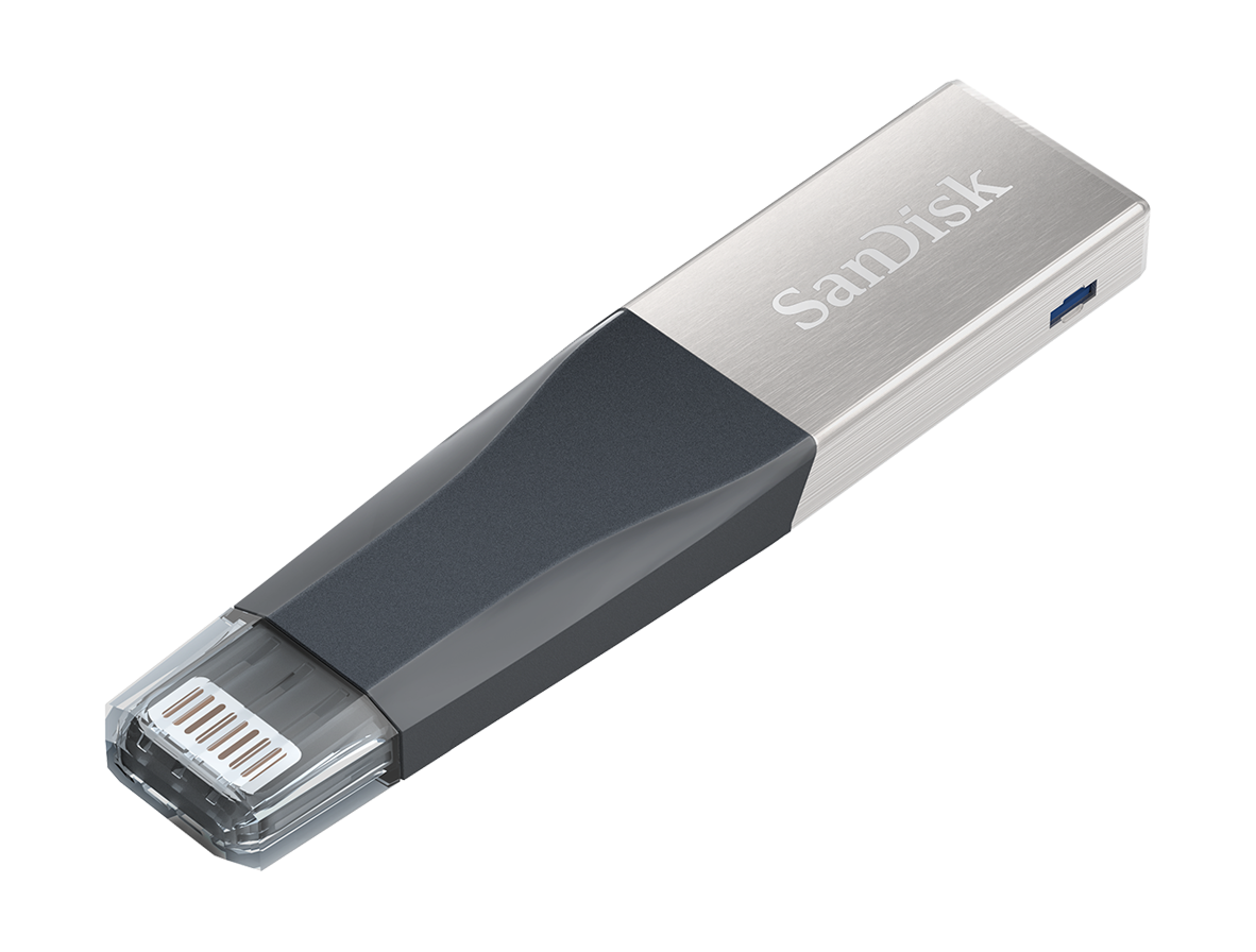 فلاش درايف سانديسك ميني آي إكس باند لأجهزة أبل - ٦٤ جيجابايت (40N064GGN6NN)