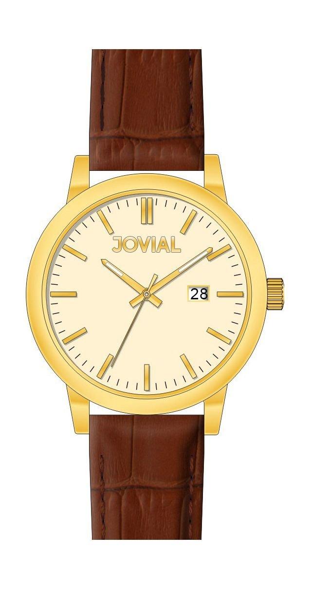 Jovial GG2008-27 Casual Analog Gents Watch – Leather Strap - Brown