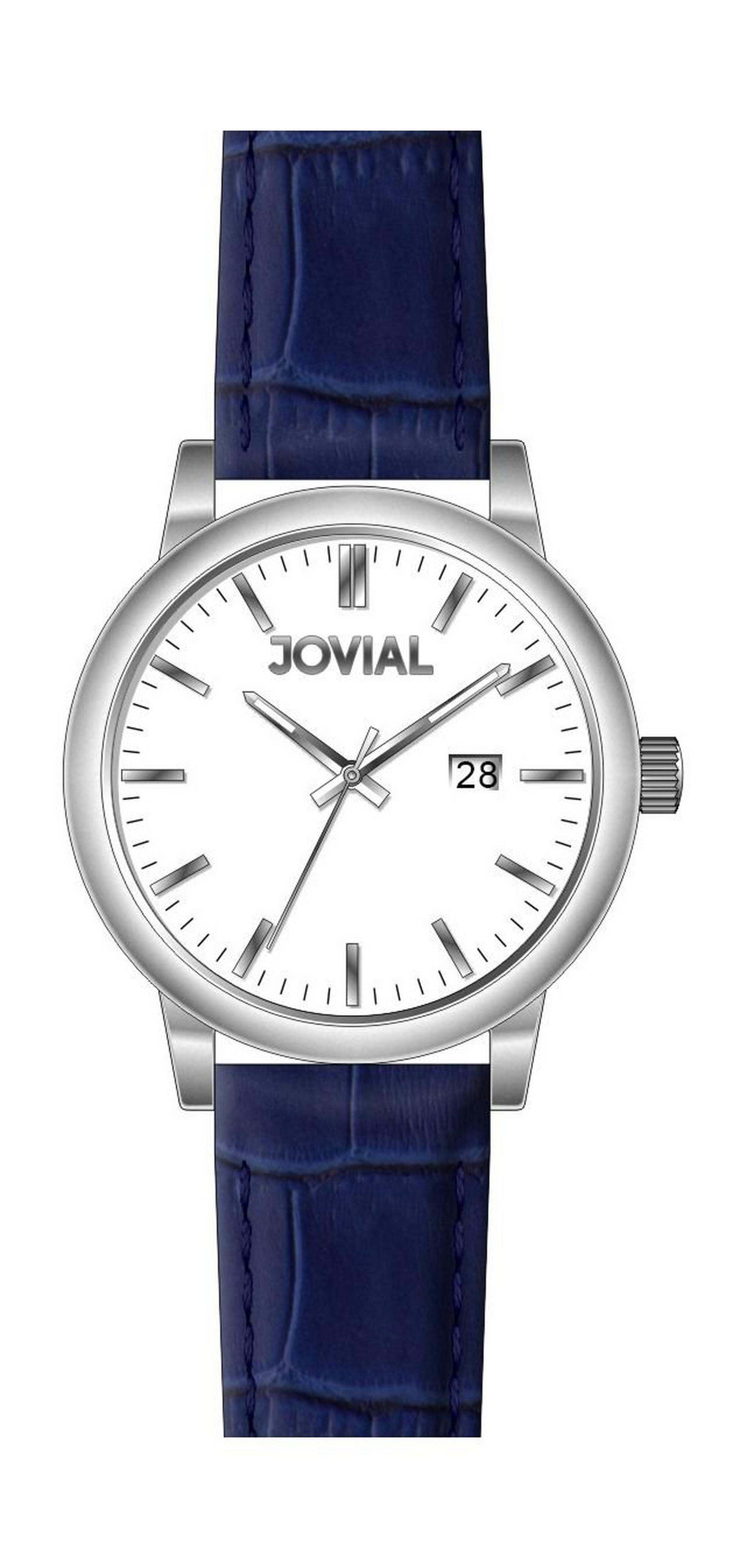 Jovial GS2009-51 Casual Analog Gents Watch – Leather Strap – Blue