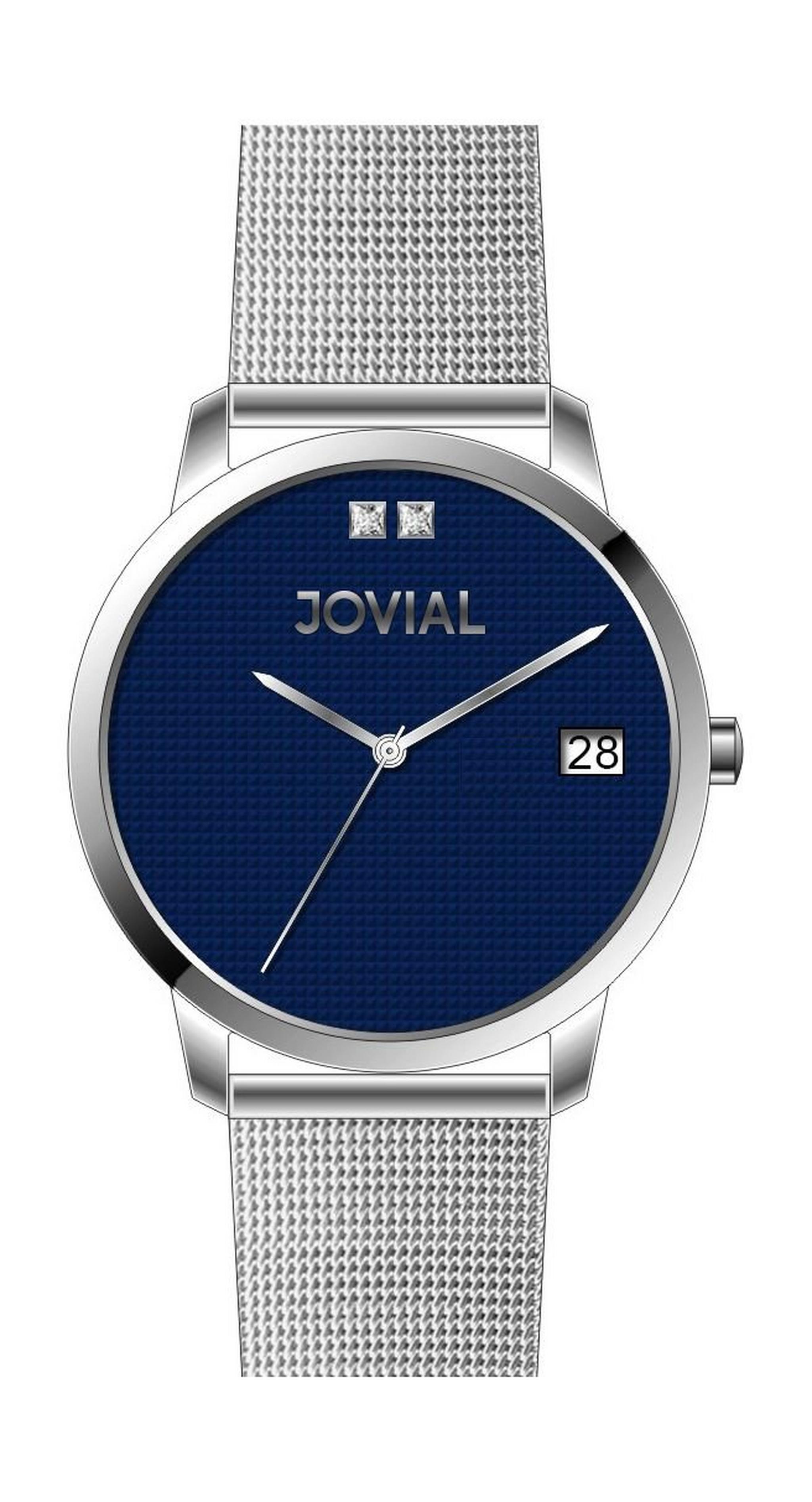 Jovial GS2011-04 Casual Analog Gents Watch - Metal Strap - Silver