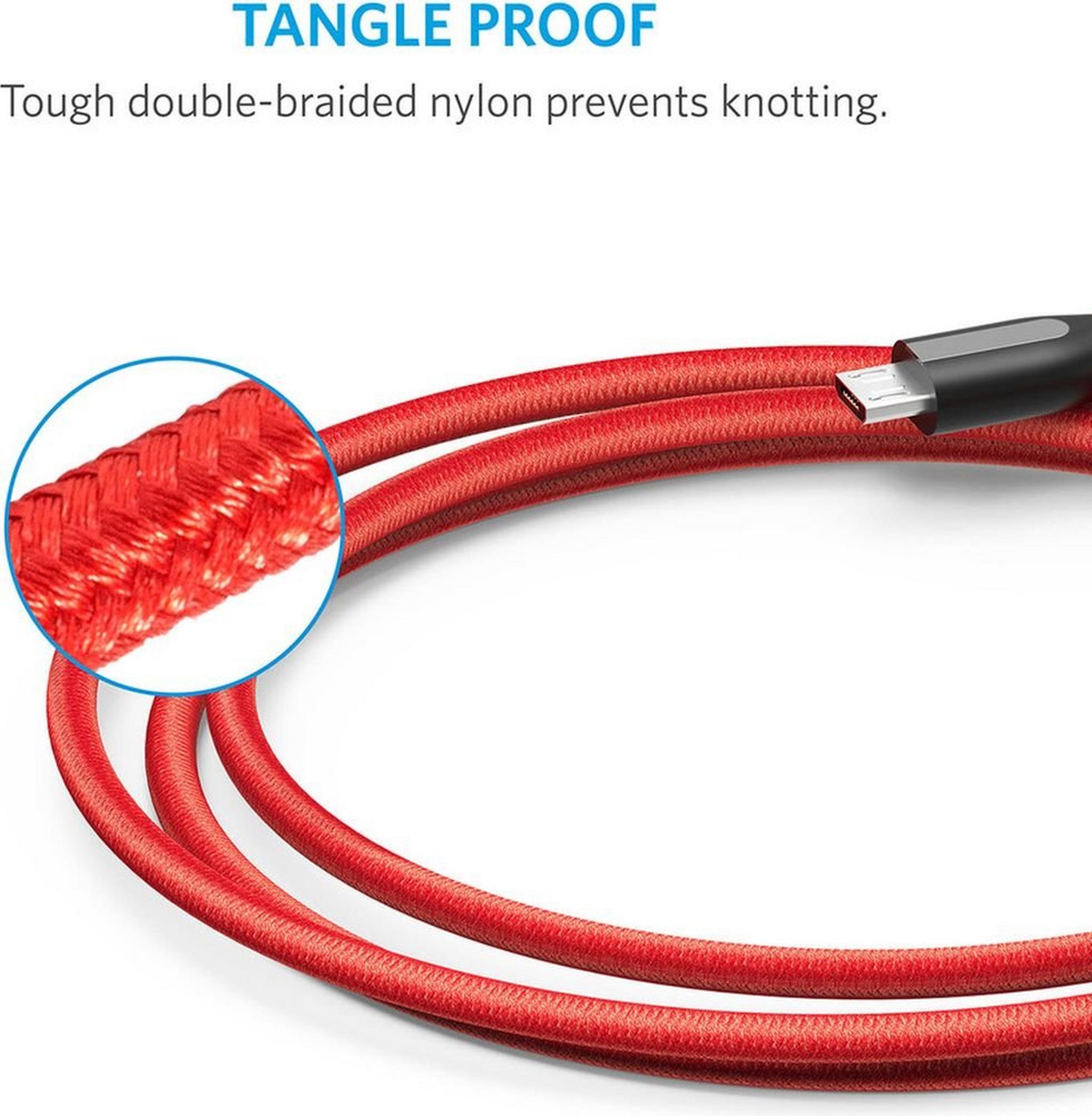Anker PowerLine Micro USB Nylon Braided Cable 1.8M - Red