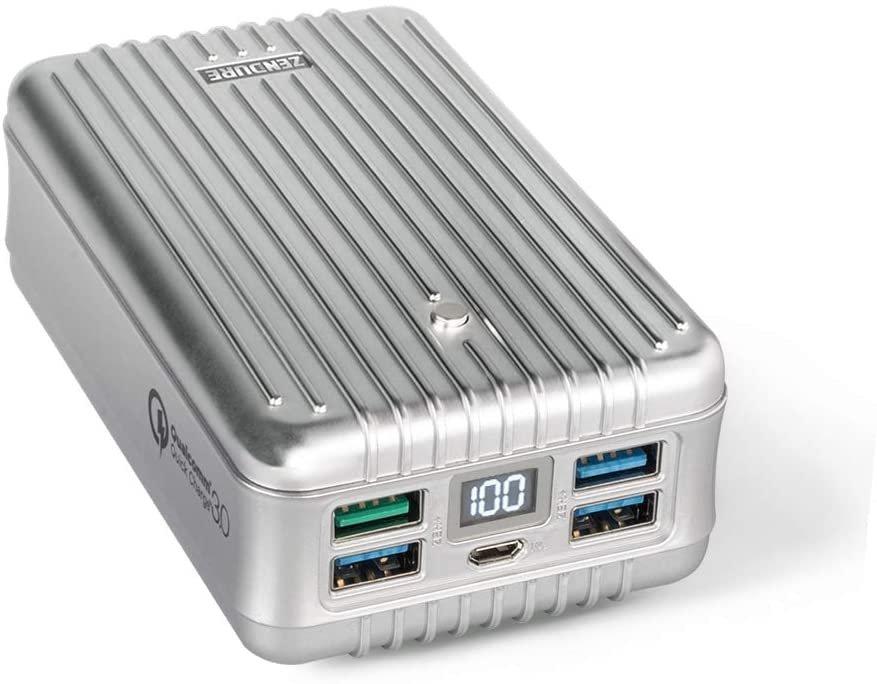 بطارية الشحن الخارجية زندور اي ٨ بقوة ٢٦,٨٠٠ ملي أمبير – فضي