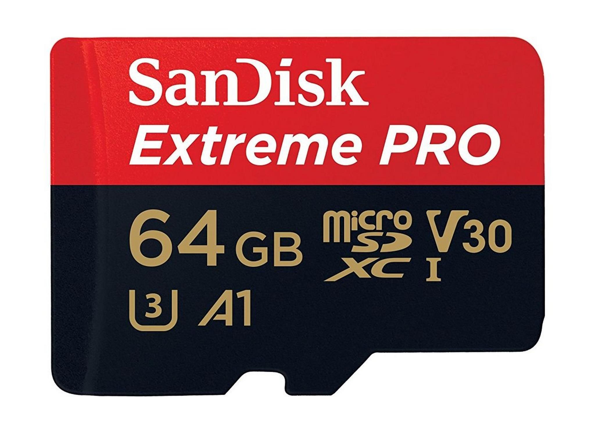 Sandisk Extreme Pro 64GB 4K UHS-I Micro SDXC 95MB/S Memory Card