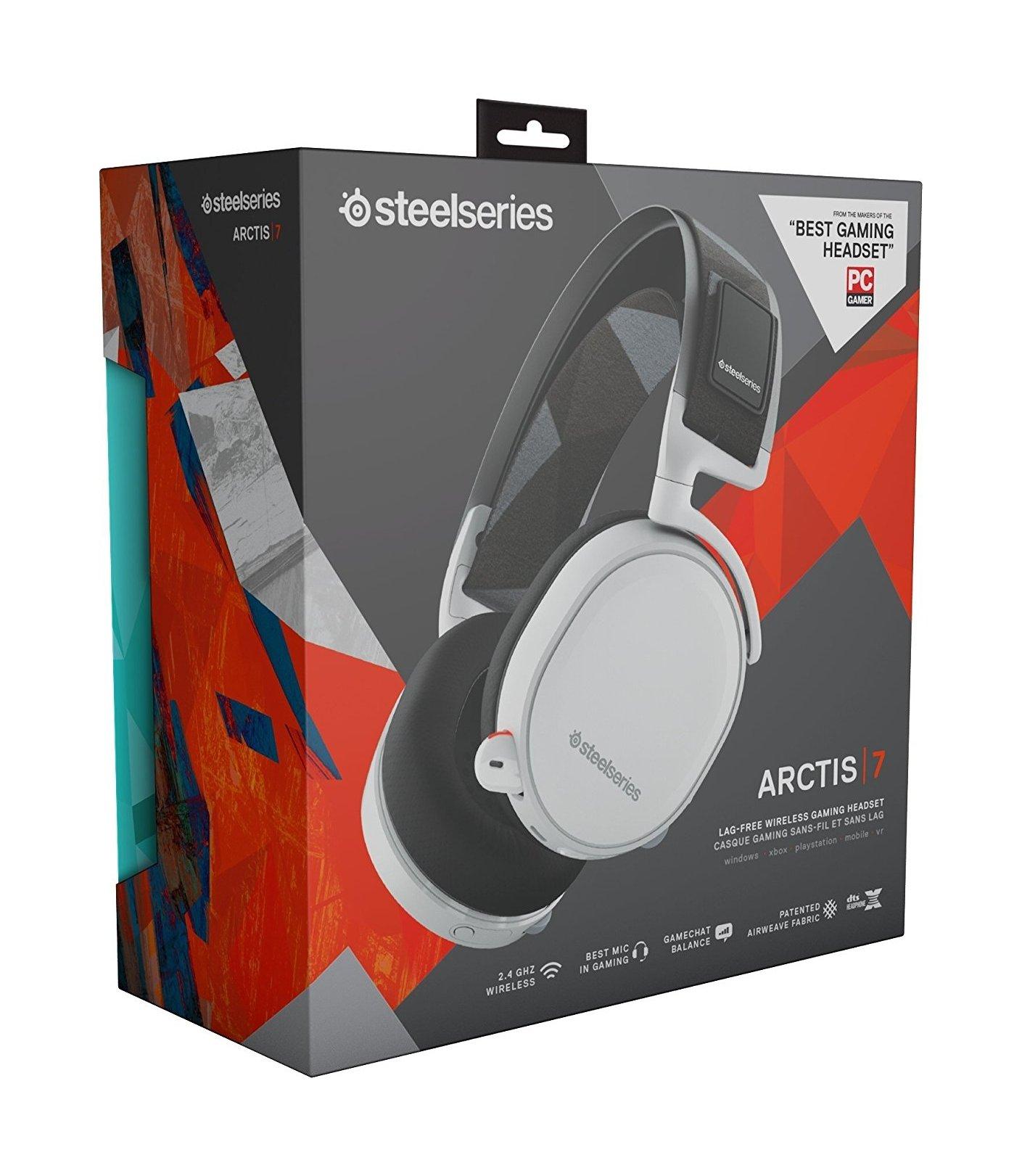 SteelSeries Arctis 7 Lag-Free Wireless Gaming Headset - White