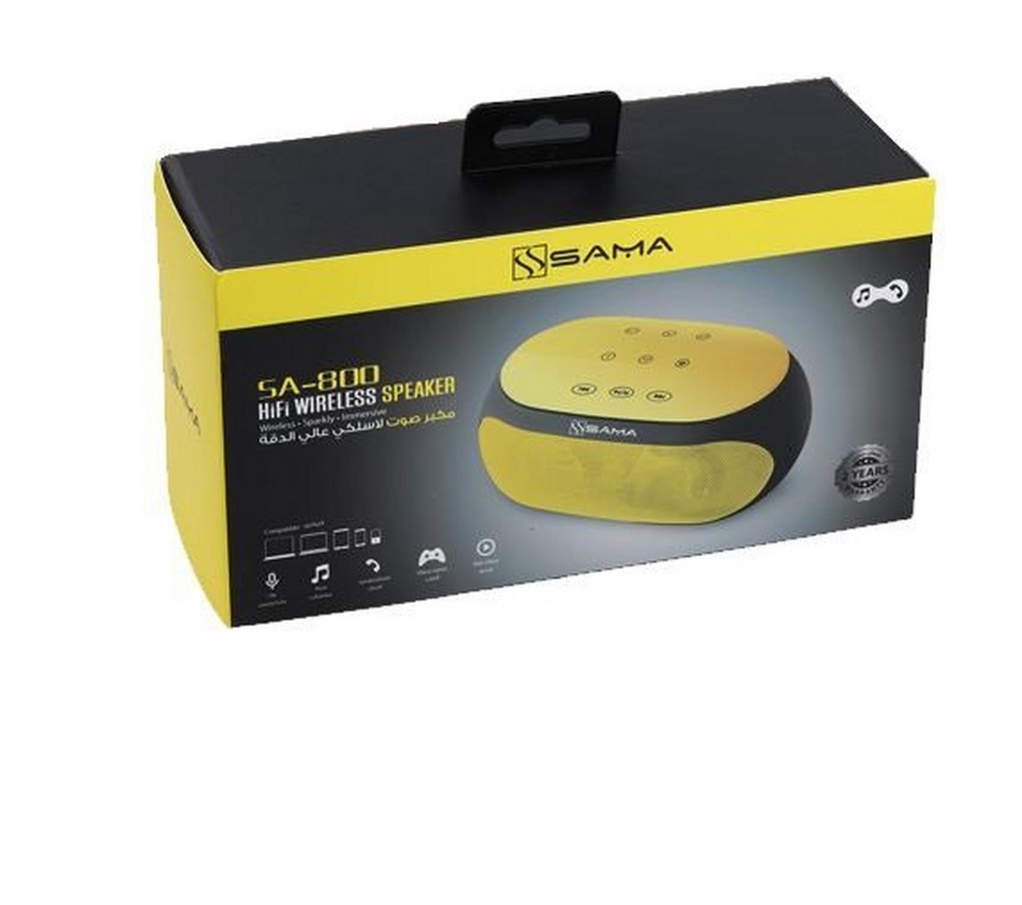 SAMA SA-800 Bluetooth Wireless Portable Speaker with TF Card Slot - Yellow