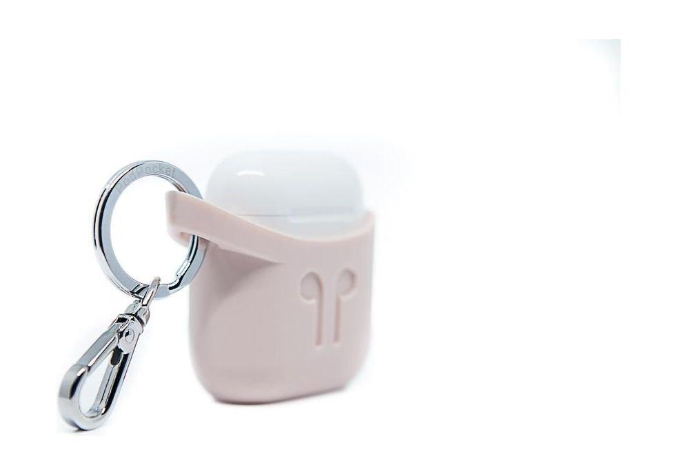 حقيبة الحماية بود بوكيت لسماعة أبل اللاسلكية مع حلقة ومشبك ستانليس ستيل -  وردي