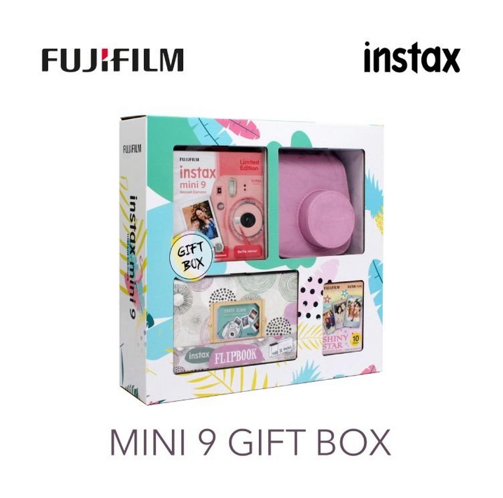 Fujifilm Instax Mini 9 Camera + Case + Album + Film + Accessory - Flamingo Pink
